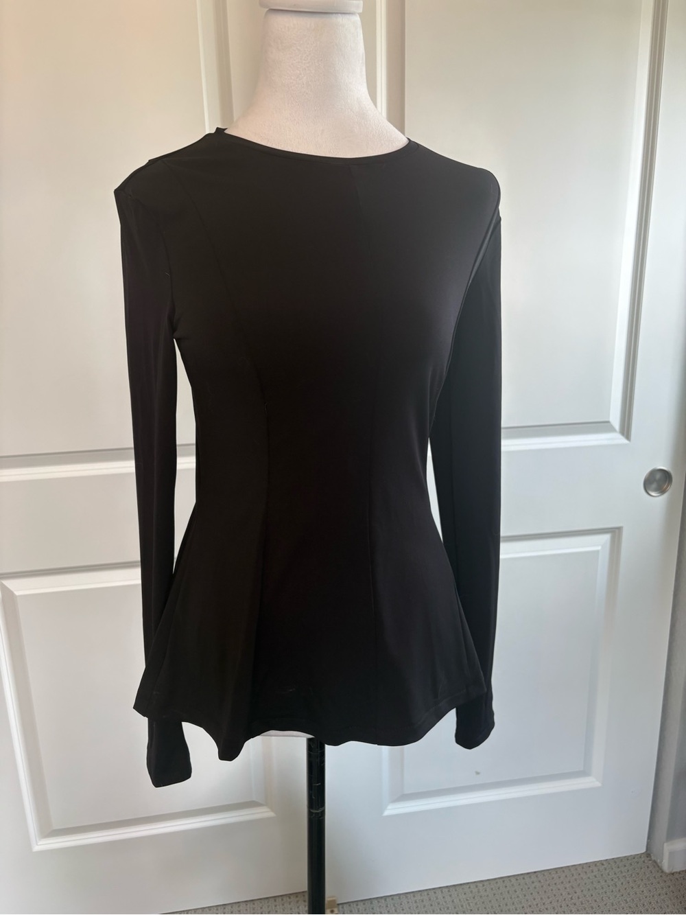 H&M Black Long Sleeve Peplum Top